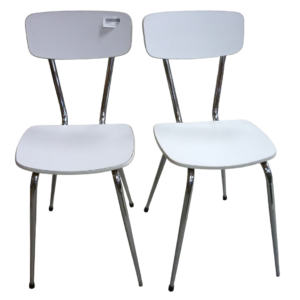 2 chaises blanches formica