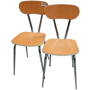 2 chaises orange formica